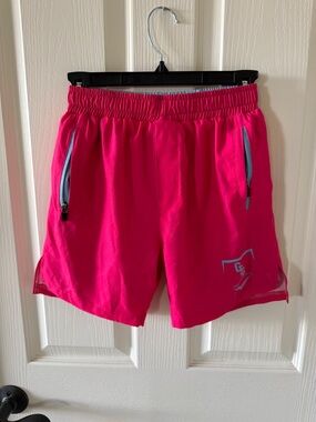 Kids Active Zip Pocket Shorts in Bright Pink